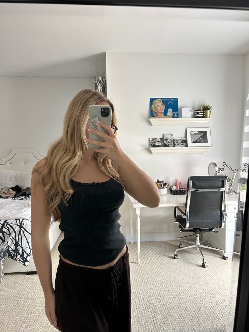Black Ribbed Cami Tank Top Brandy Melville